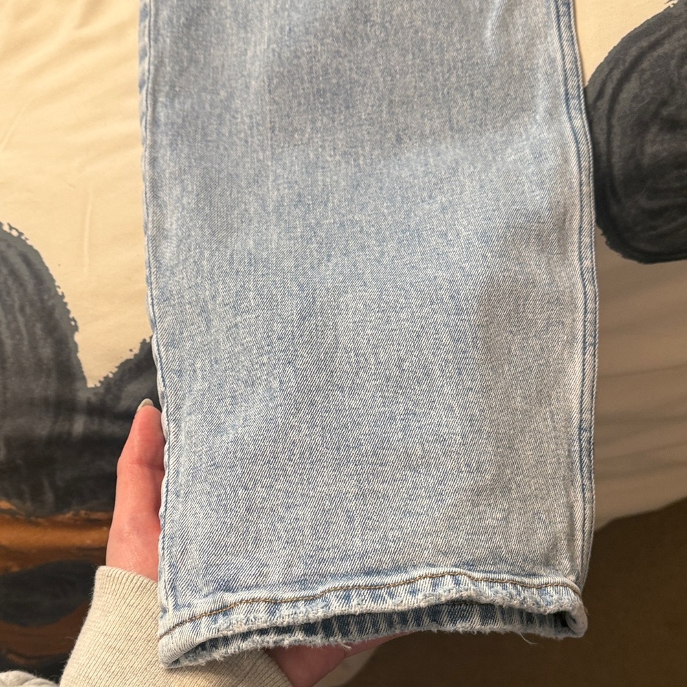 Light Blue Women's Ultra High Rise Ankle Straight, Long Inseam - Picture 5 of 6